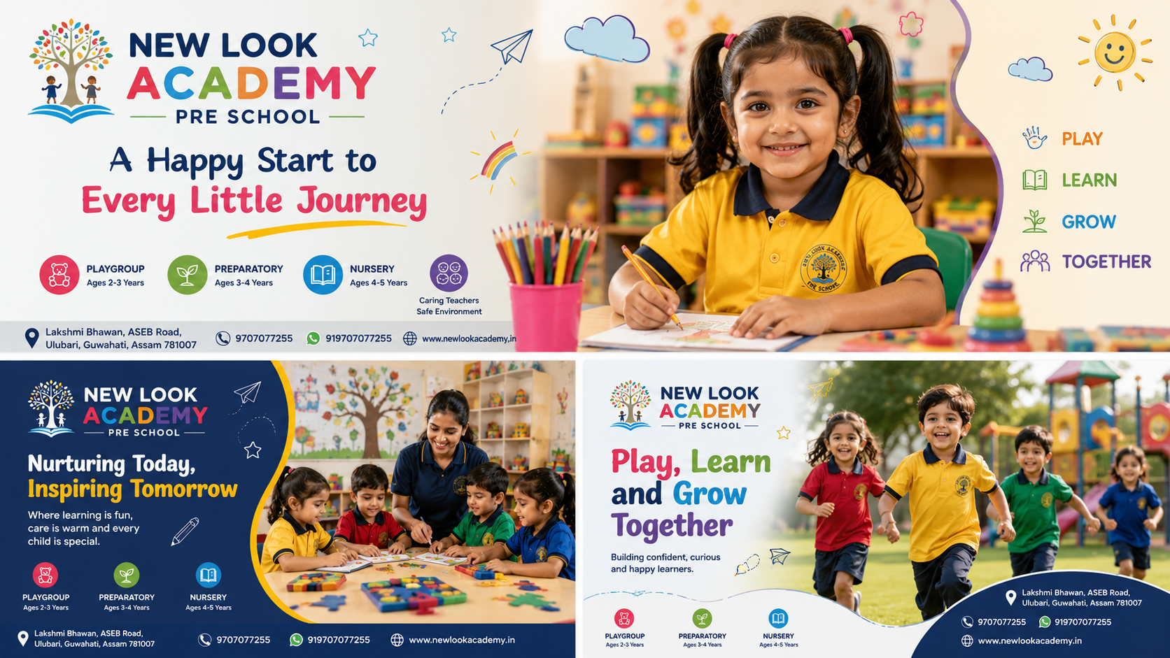 Preschool classroom activities at New Look Academy Preschool Lakshmi Bhawan Ulubari Guwahati